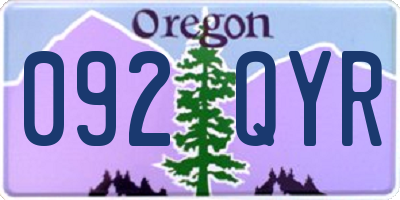 OR license plate 092QYR