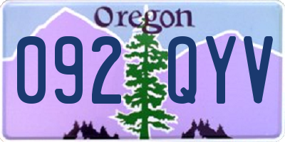 OR license plate 092QYV