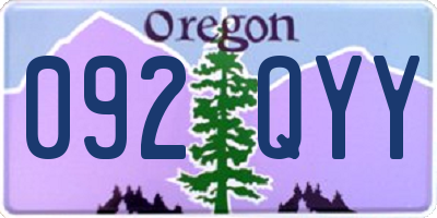 OR license plate 092QYY