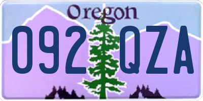 OR license plate 092QZA