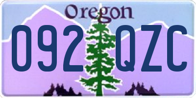 OR license plate 092QZC