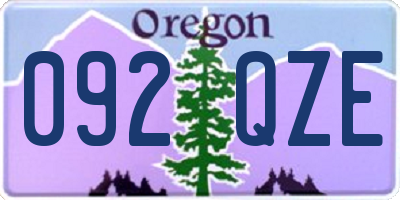 OR license plate 092QZE