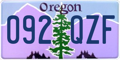 OR license plate 092QZF