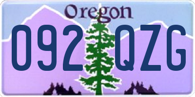 OR license plate 092QZG