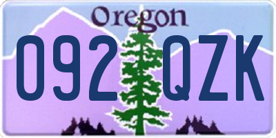 OR license plate 092QZK