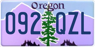 OR license plate 092QZL
