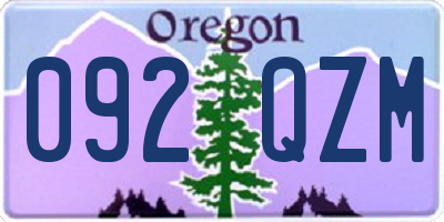 OR license plate 092QZM