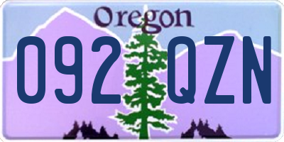 OR license plate 092QZN