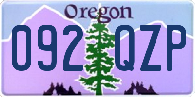OR license plate 092QZP