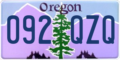 OR license plate 092QZQ