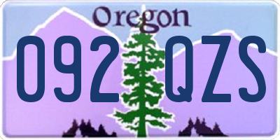 OR license plate 092QZS