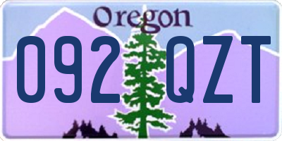 OR license plate 092QZT