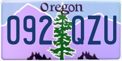 OR license plate 092QZU