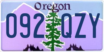 OR license plate 092QZY