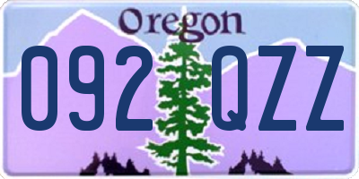 OR license plate 092QZZ