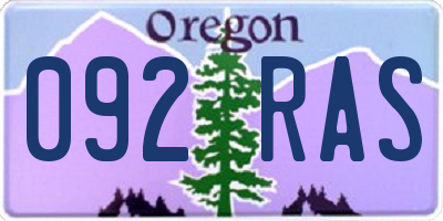 OR license plate 092RAS