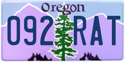 OR license plate 092RAT