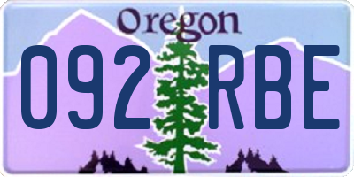 OR license plate 092RBE