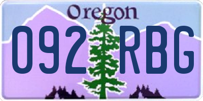 OR license plate 092RBG