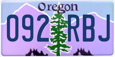 OR license plate 092RBJ
