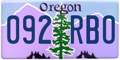 OR license plate 092RBO