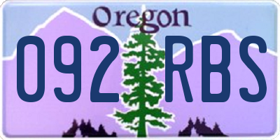 OR license plate 092RBS