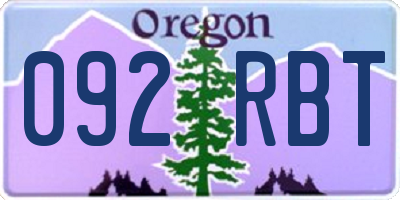 OR license plate 092RBT