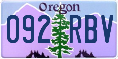 OR license plate 092RBV