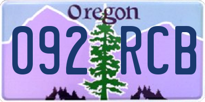 OR license plate 092RCB