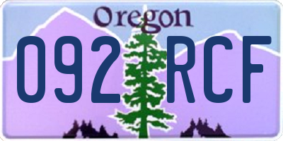 OR license plate 092RCF