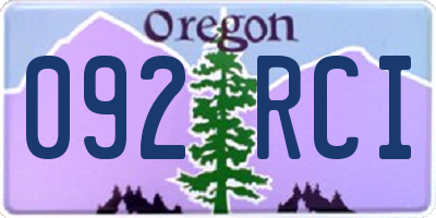 OR license plate 092RCI