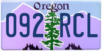 OR license plate 092RCL