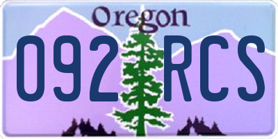 OR license plate 092RCS