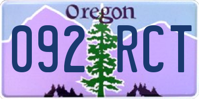OR license plate 092RCT