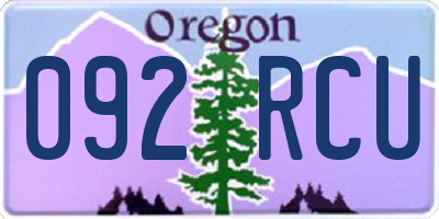 OR license plate 092RCU