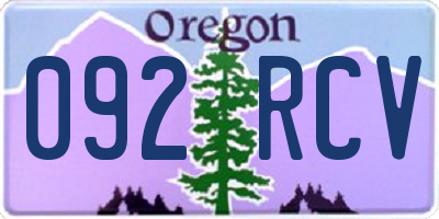 OR license plate 092RCV