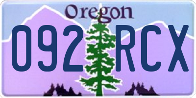OR license plate 092RCX