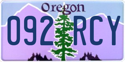 OR license plate 092RCY