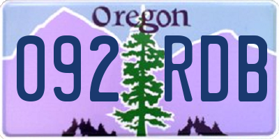 OR license plate 092RDB