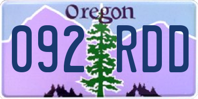 OR license plate 092RDD