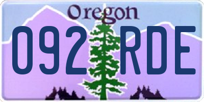 OR license plate 092RDE
