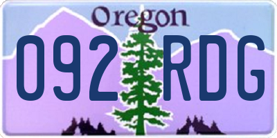 OR license plate 092RDG