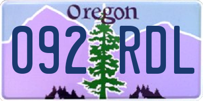 OR license plate 092RDL