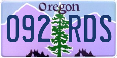 OR license plate 092RDS