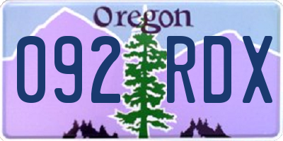 OR license plate 092RDX
