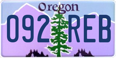 OR license plate 092REB