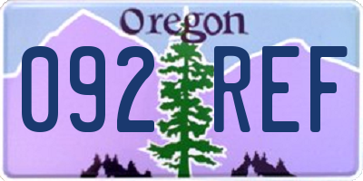 OR license plate 092REF