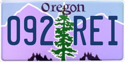 OR license plate 092REI