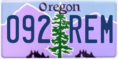 OR license plate 092REM