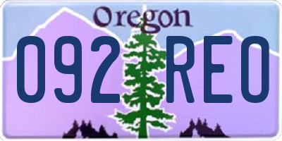OR license plate 092REO